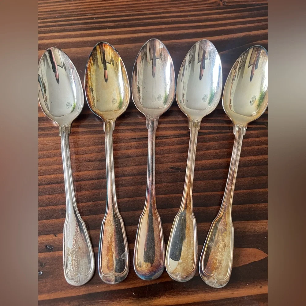 Set of 5 Russian silver spoons 84gr 60gr stamped - Picture 6 of 9